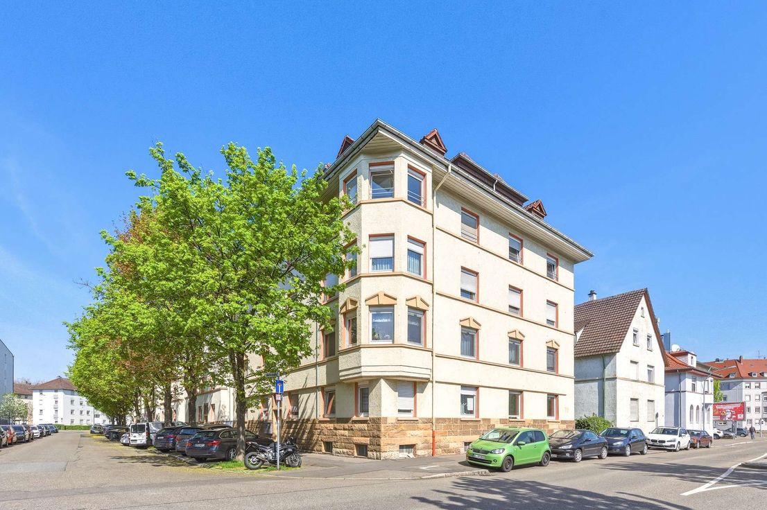 Außenansicht eines charmanten alten Wohnhauses in Heilbronn